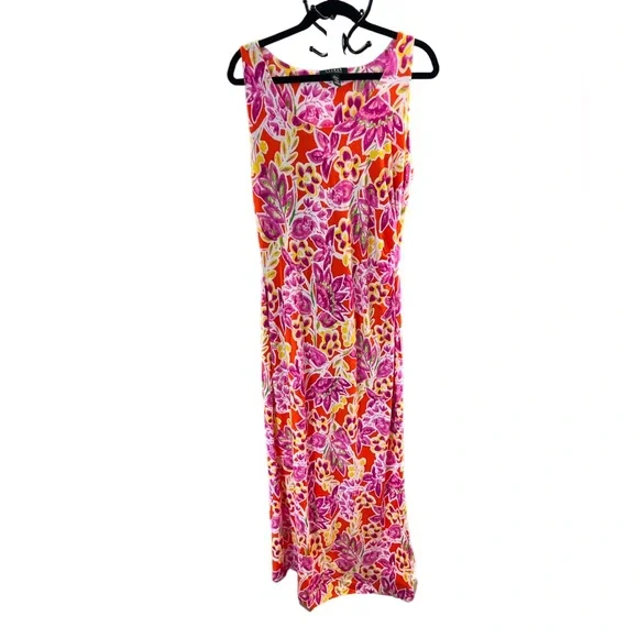 Ralph Lauren Floral Print Full-Length Maxi Dress Size Large - Picture 1 of 6